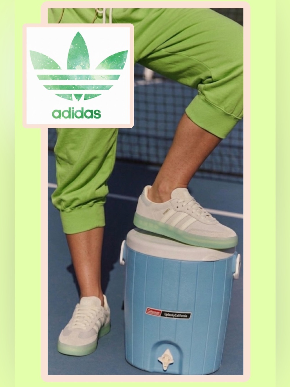 NWT Adidas Sambae Platform Sneakers US 7.5 Grey Silver Mint Translucent